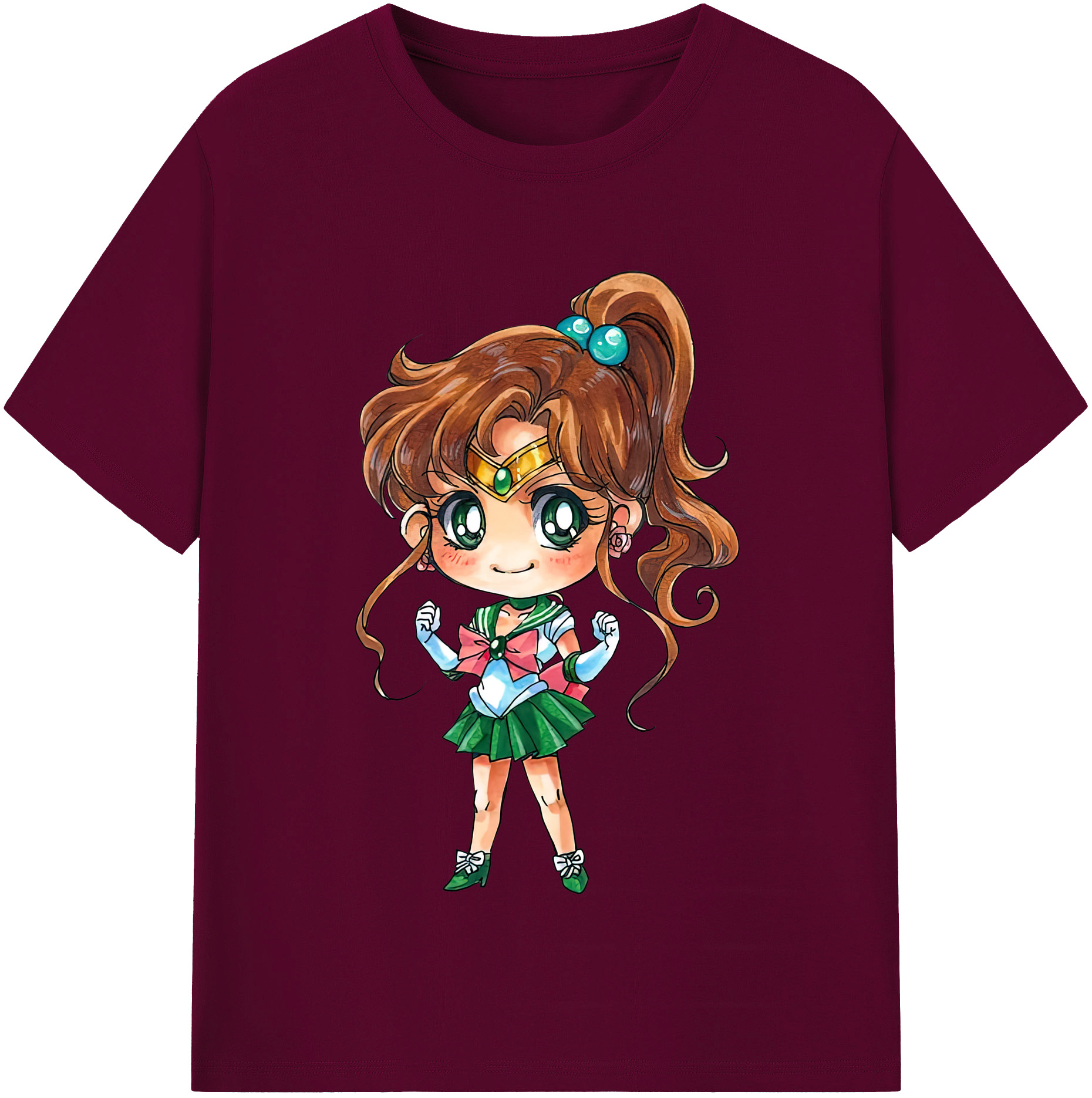 （画像用） 美少女戦士セーラームーン 木野 まこと きの まこと Sailor Moon Kino Makoto （セーラージュピター；Sailor Jupiter） レディースカジュアルプリントTシャツ（綿100％）